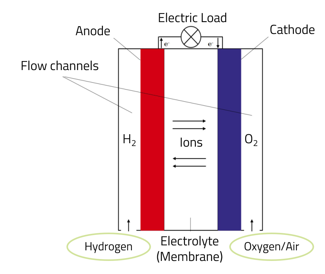 Schematic design of a fuel cell