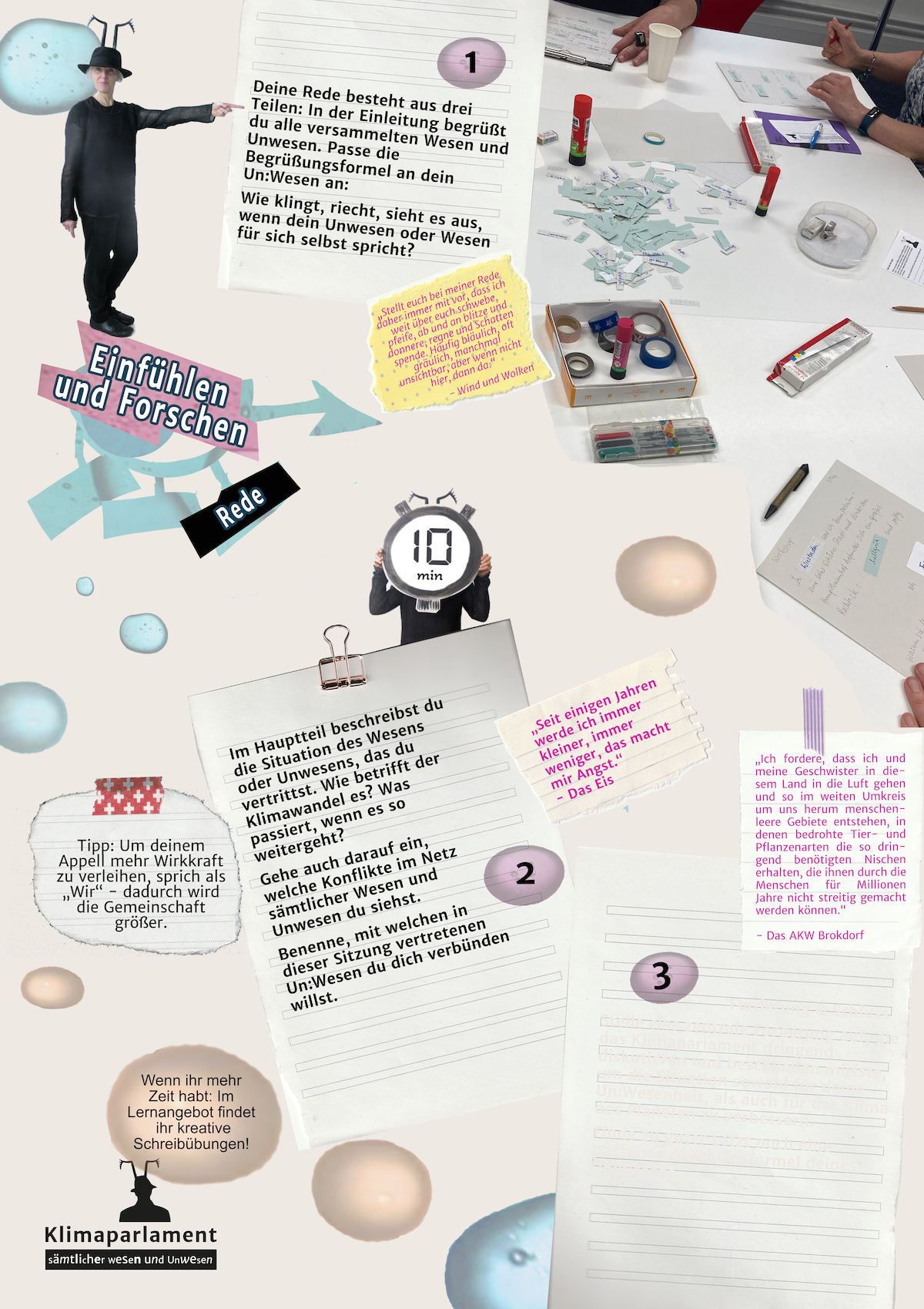 Ein Poster mit Tipps zum Schreiben deiner Rede