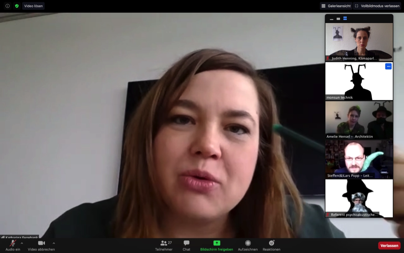 Katharina Fegebank, 2. Bürgermeisterin von Hamburg, erhält in einer Zoom-Konferenz die Klimaparlament-Beschlüsse