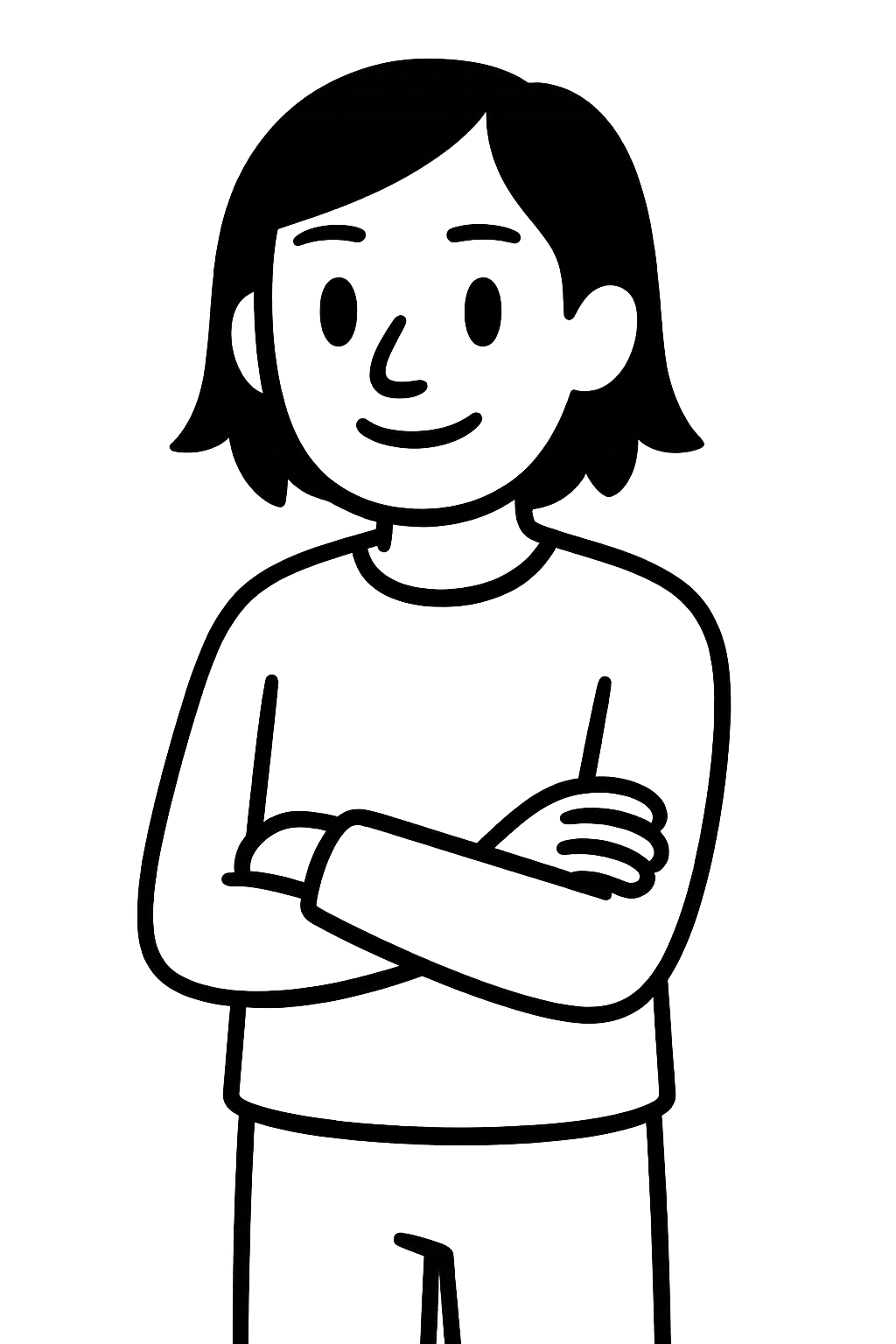 Person Luka steht mit verschr&auml;nkten Armen da und l&auml;chelt freundlich.