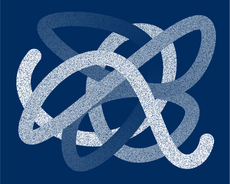 Das Bild zeigt eine abstrakte Darstellung von verknoteten Strichen. 