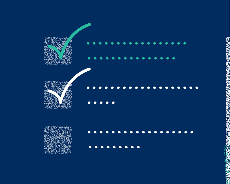 Das Bild zeigt eine abstrakte Darstellung einer Checkliste.