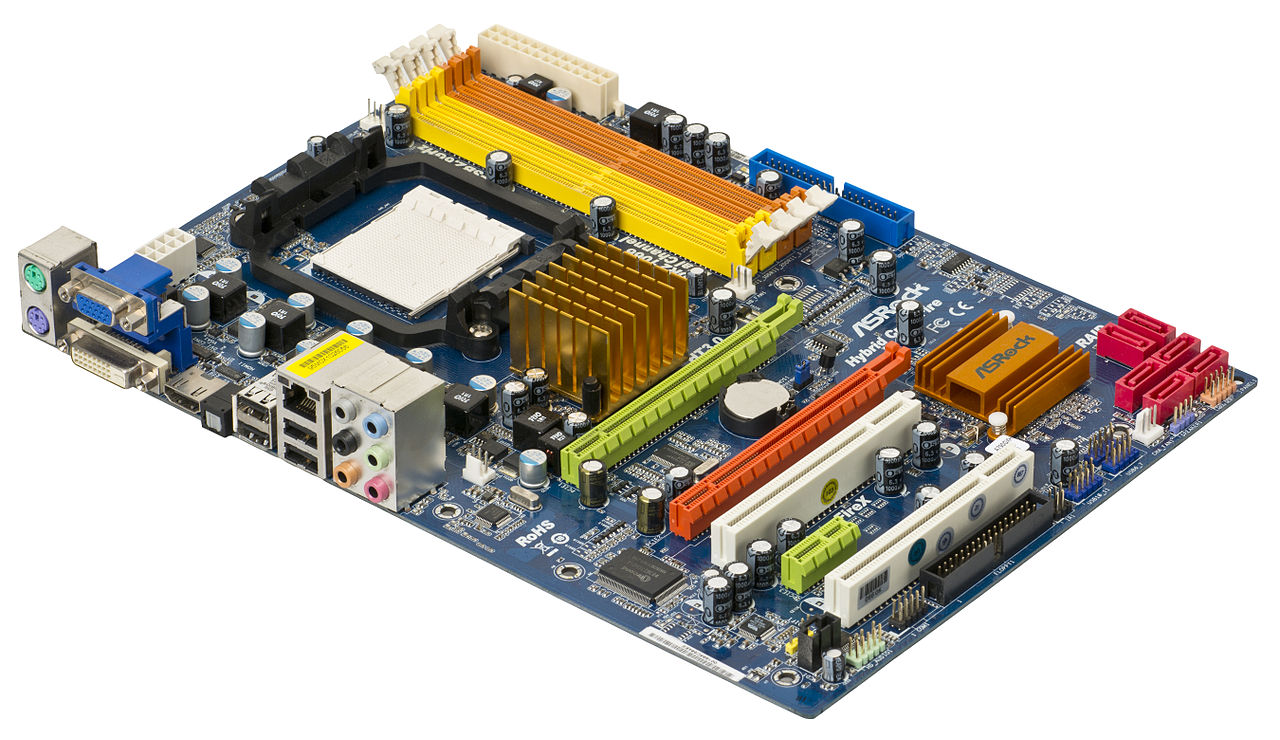 A A70GXH-128M motherboard, made by ASRock.
