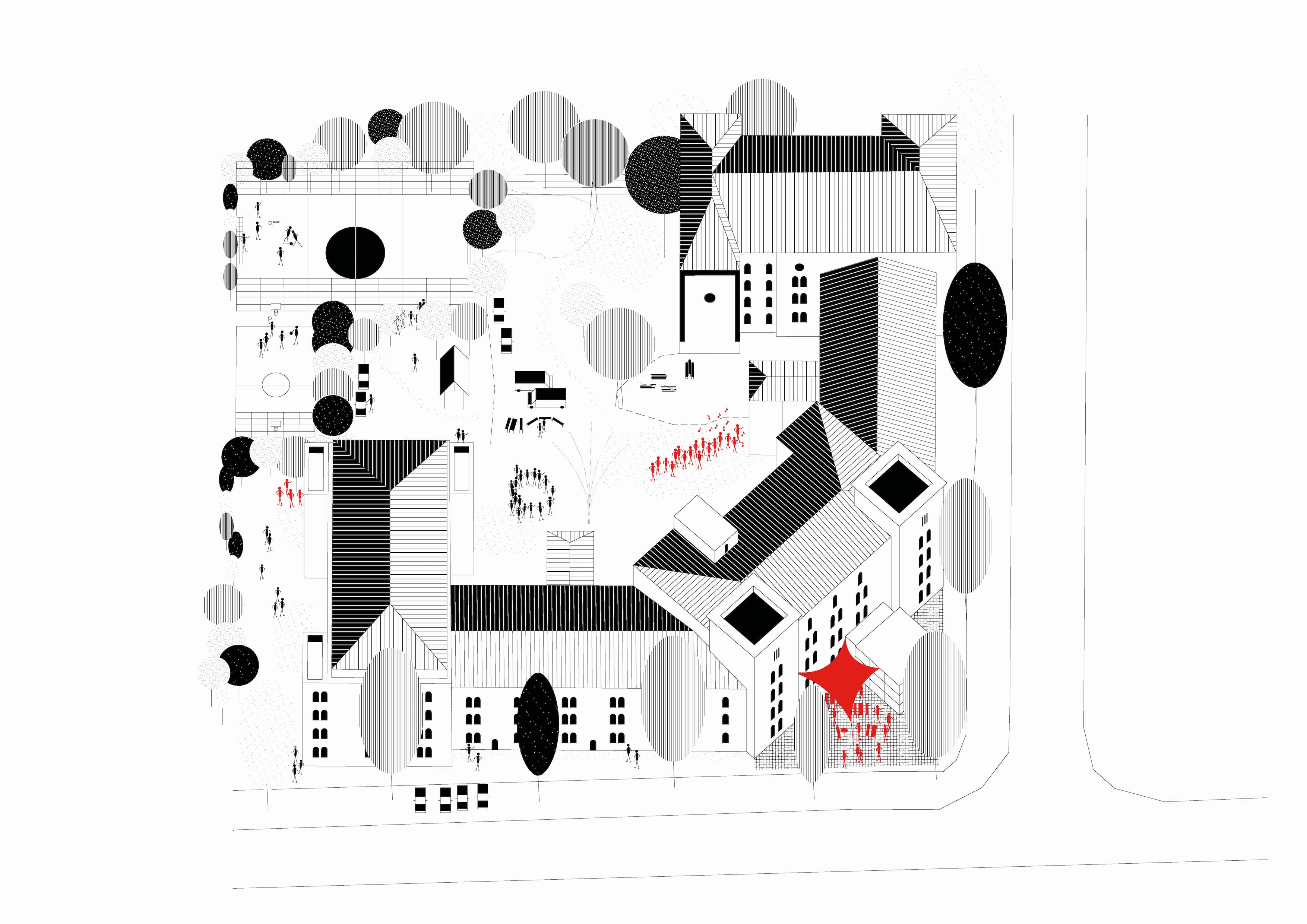 Axonometrie FuxKaserne