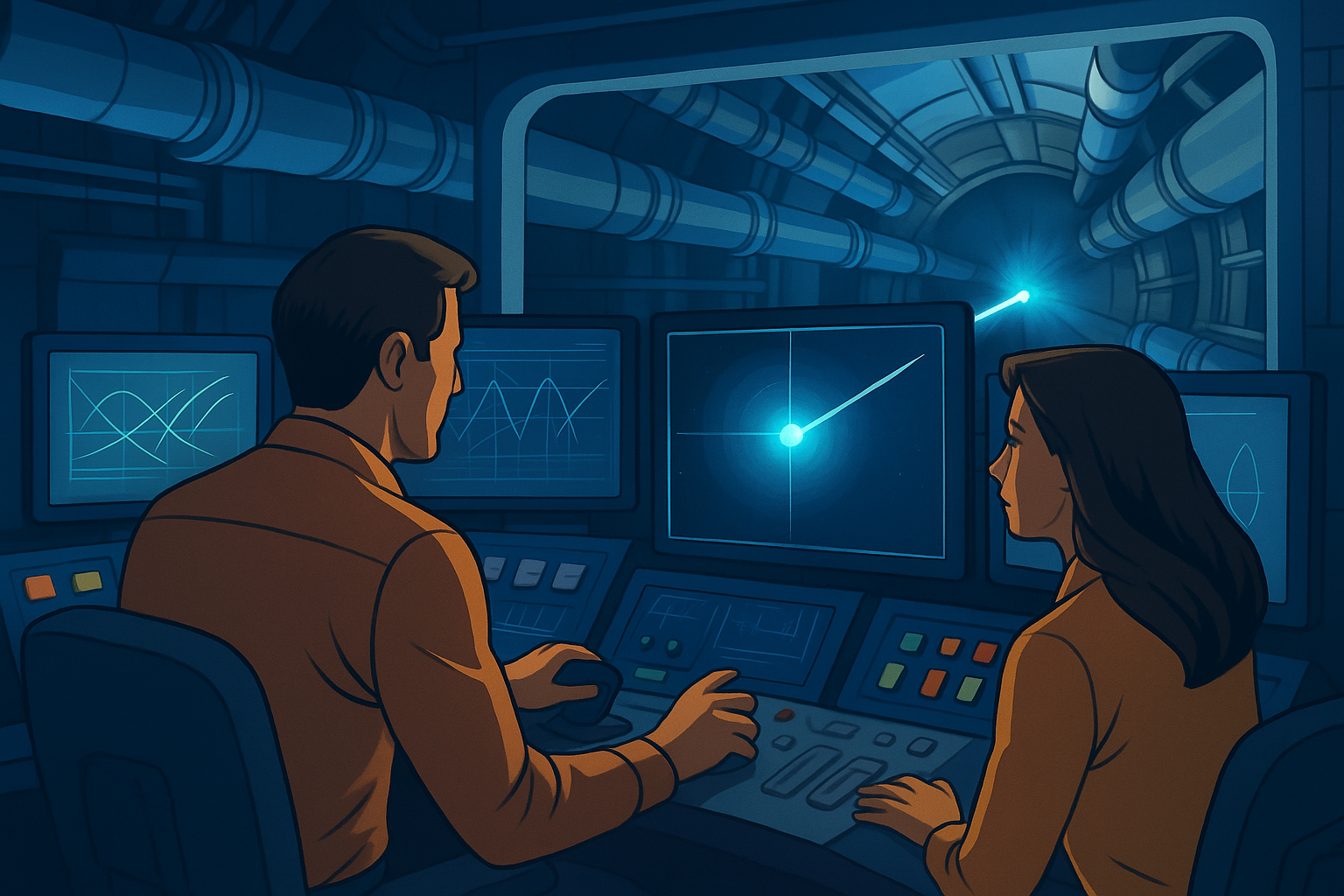Im Kontrollraum eines Teilchenbeschleunigers