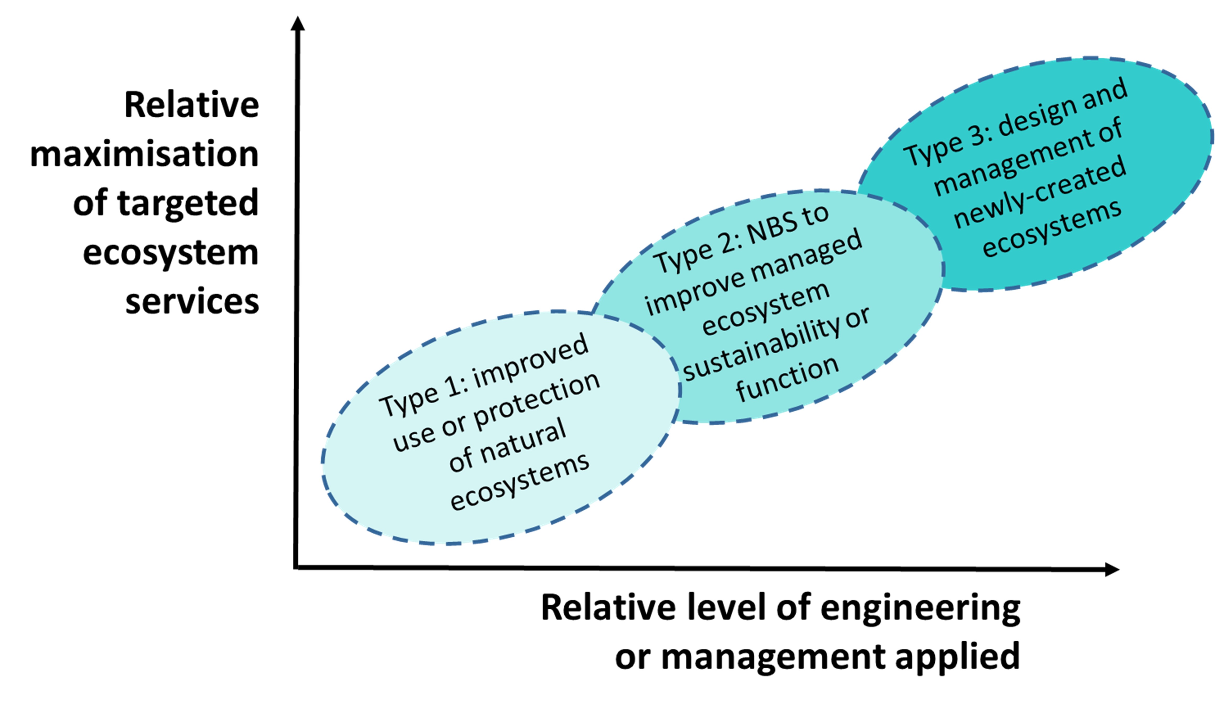 Schematic representation of NbS typology (adapted from Eggermant et. al 2015, in EC 2021)